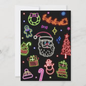 Invitation Neon Père Noël Christmas Party (Dos)