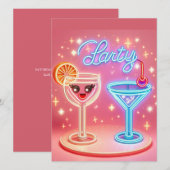 Invitation néon personnalisée pour fête (Devant / Derrière)