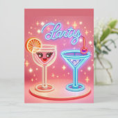 Invitation néon personnalisée pour fête (Debout devant)