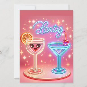 Invitation néon personnalisée pour fête