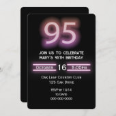 Invitation Neon Pink 95e fête d'anniversaire (Devant / Derrière)