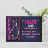 INVITATION NEON PINK FÊTE D'ANNIVERSAIRE DU PARTI BOWLING ADU (Debout devant)