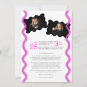 Invitation Neon Pink Glow Class of 2025 Photo Graduation (Dos)