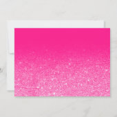 Invitation Neon pink parties scintillant sombre scénario phot (Dos)