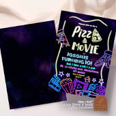 Invitation Neon Pizza Et Anniversaire de enfant De Films