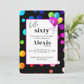 Invitation Neon Pois pour 60ème anniversaire (Debout devant)