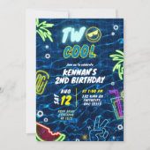Invitation Neon Pool Summer Two Cool 2e Anniversaire (Devant)