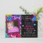 Invitation Neon Poster de animal Cheetah Leopard Photo Invita (Debout devant)