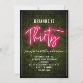 Invitation néon pour 30e anniversaire Thirty (Devant)