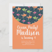 Invitation néon pour un anniversaire sur le thème (Devant)
