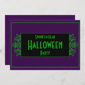 Invitation Néon pourpre et vert (Devant / Derrière)