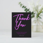 Invitation Neon Purple Merci brillant (Debout devant)