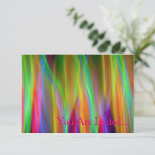 Invitation Neon Rainbow (Debout devant)