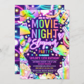 Invitation Neon Rainbow Anniversaire (Devant / Derrière)