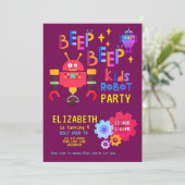 Invitation Neon ROBOT FÊTE Anniversaire de enfant Costume Fil (Debout devant)