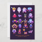 Invitation Neon ROBOT FÊTE Anniversaire de enfant Costume Fil (Dos)