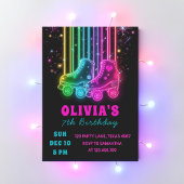 Invitation Neon Roller Skating Birthday | Glow Party