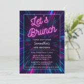 Invitation Neon rose et noir Brunch N'importe quelle fête (Debout devant)