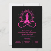 Invitation Neon Rose Forever Hands Mystical Black Handfasting (Devant)