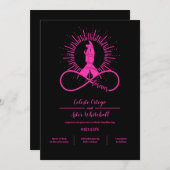 Invitation Neon Rose Forever Hands Mystical Black Handfasting (Devant / Derrière)