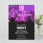 Invitation néon rose pour fête d'anniversaire 19 a (Debout devant)