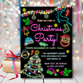 Invitation Neon Signes Fête de Noël