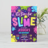 Invitation Neon Slime Party (Debout devant)