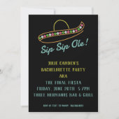 Invitation Neon Sombrero Final Fiesta Bachelorette Party (Devant)
