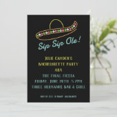 Invitation Neon Sombrero Final Fiesta Bachelorette Party (Debout devant)