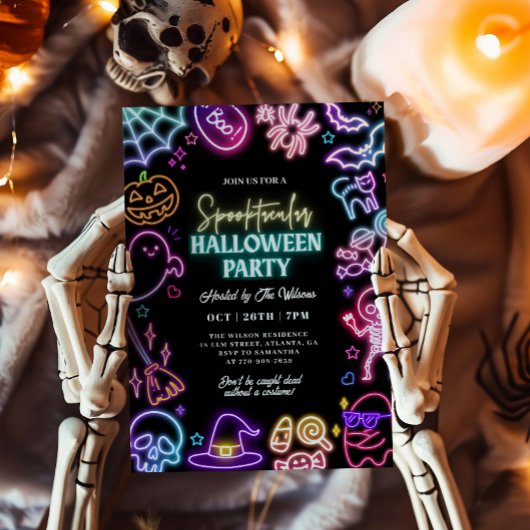 Invitation Neon Spooktacular Halloween