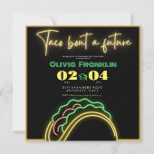 Invitation Neon taco parle d'un futur diplôme (Devant)