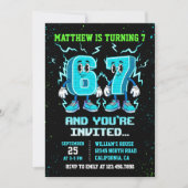 Invitation Neon Teenager Grafitti 67 Birthday (Devant)