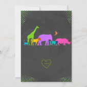 Invitation Neon Two Wild Animals 2nd Birthday (Dos)