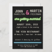 Invitation Neon Tying Knot Gay Mariage (Dos)