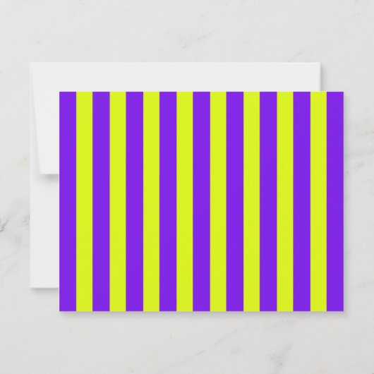Invitation Neon Yellow-Green & Purple Wavy Note Card (Dos)