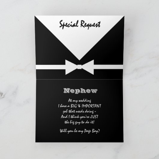 Invitation NEPHEW - Demande spéciale - Soyez mon garçon d'hon (Intérieur)
