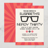 Invitation Nerdy 30 ans avec des lunettes geky (Devant / Derrière)