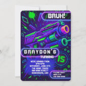 Invitation Nerf Gun Laser Tag GAMING Birthday Party (Devant)