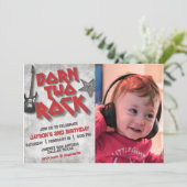 Invitation Nés pour la musique Rock avec photo Paysage (Debout devant)