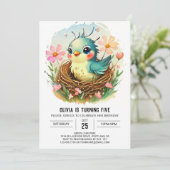 Invitation Nest Bohemian Bird Anniversaire (Debout devant)
