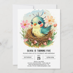 Invitation Nest Bohemian Bird Anniversaire