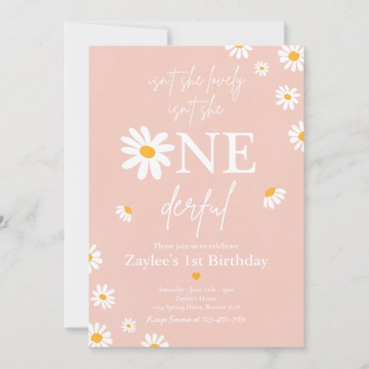 Invitation N'est-ce pas qu'elle n'est pas UNEderful Boho anni (Devant)