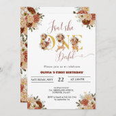 Invitation N'est-ce pas un cerf pleine fille boisée 1er anniv (Devant / Derrière)