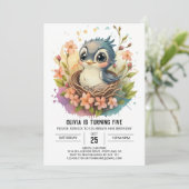 Invitation Nest Colibri Bird Bird Anniversaire (Debout devant)