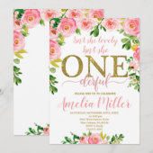 Invitation N'est-elle pas adorable Anniversaire, Filles premi (Devant / Derrière)