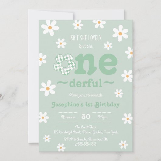 Invitation N'est-elle pas magnifique rétro Sage Floral Annive (Devant)