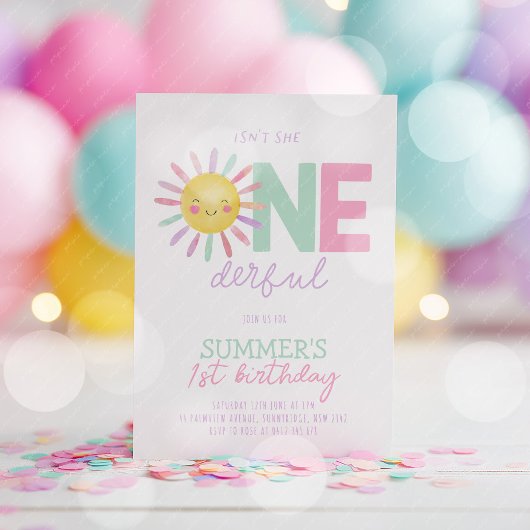 Invitation N'est-elle pas merveilleuse Filles 1er Anniversair