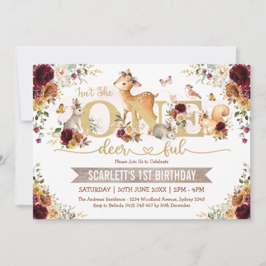 Invitation N'est-elle pas un seul cerf de automne Woodland 1e (Devant)