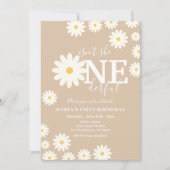 Invitation N'est-elle pas UNderful Beige Daisy premier annive (Devant)
