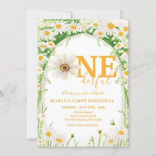 Invitation N'est-elle pas UNderful White Daisy premier annive